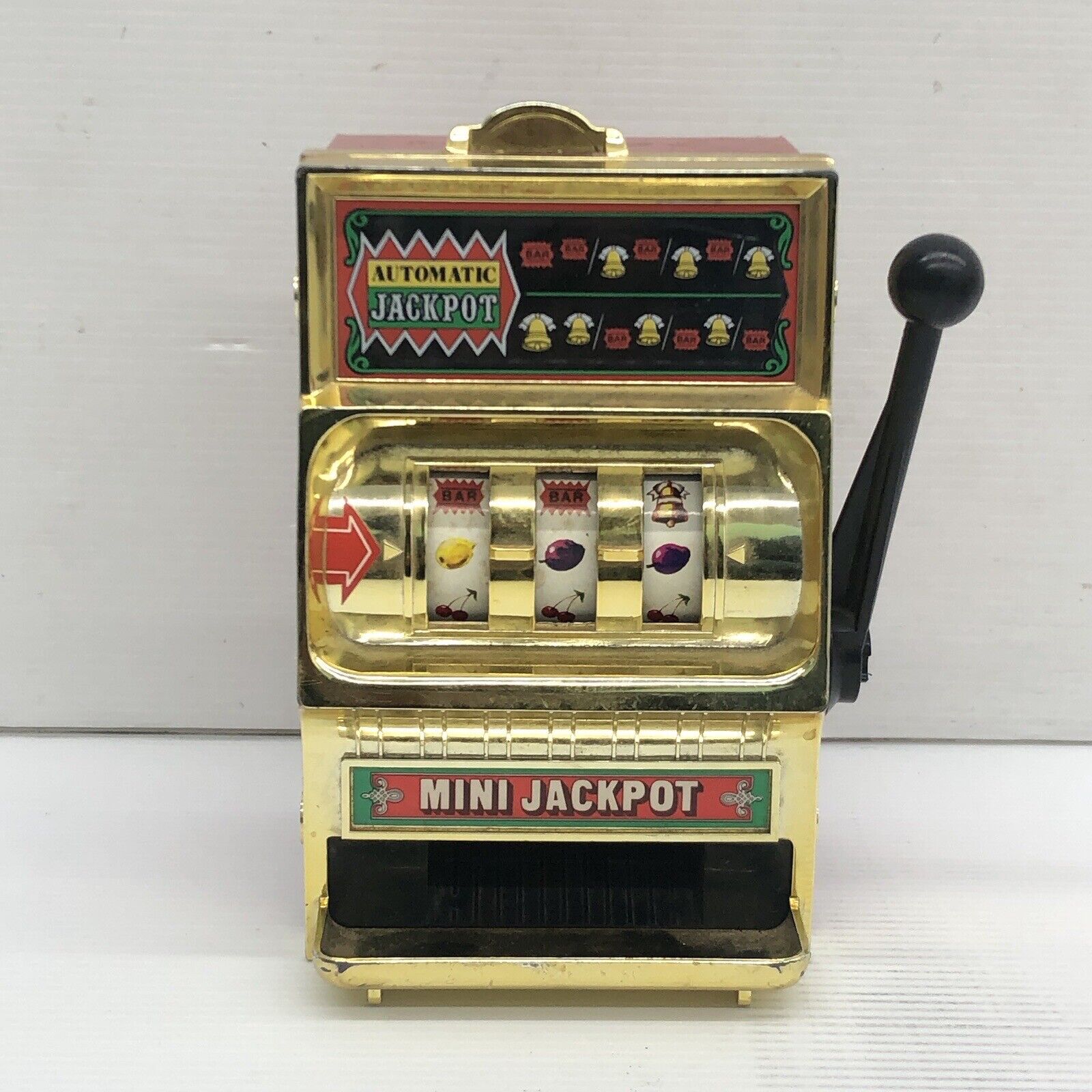 VTG Waco Golden Jackpot Mini Slot Machine Mechanical Toy Made in Japan AS IS