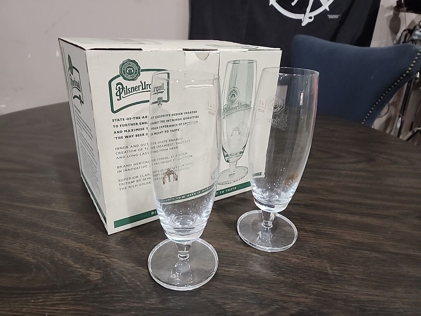 Pilsner Urquell 0.5L Short Stemmed Embossed Fine Beer Glass By RASTAL Set Of 6