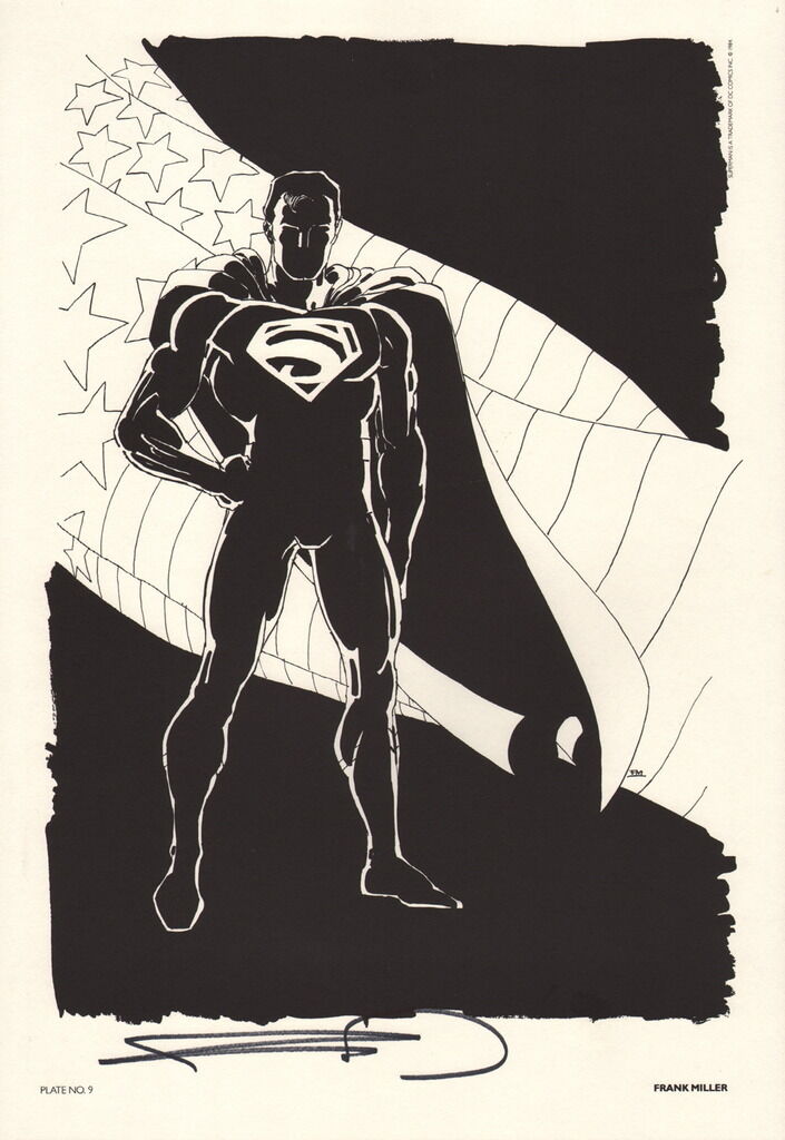 Frank Miller SIGNED Superman Annversary DC Comic Art Print #400 Portfolio Plate