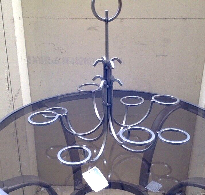 VTG Danish IRON Chandelier Candelabra Ceiling Fixture Candle Holder with TAG