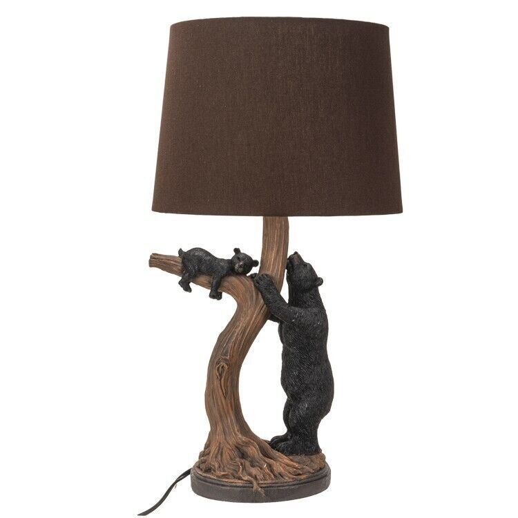PT Black Bears on a Tree Desk Lamp