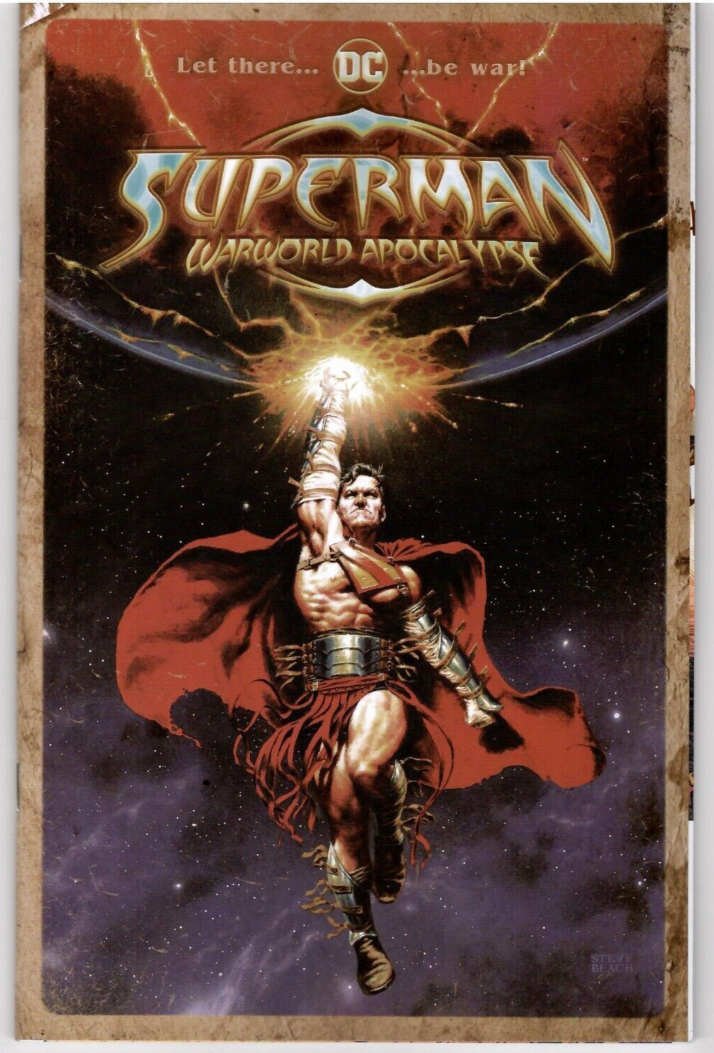 Superman Warworld Apocalypse #1 CVR C Steve Beach Distressed Card Stock 2022 🔑