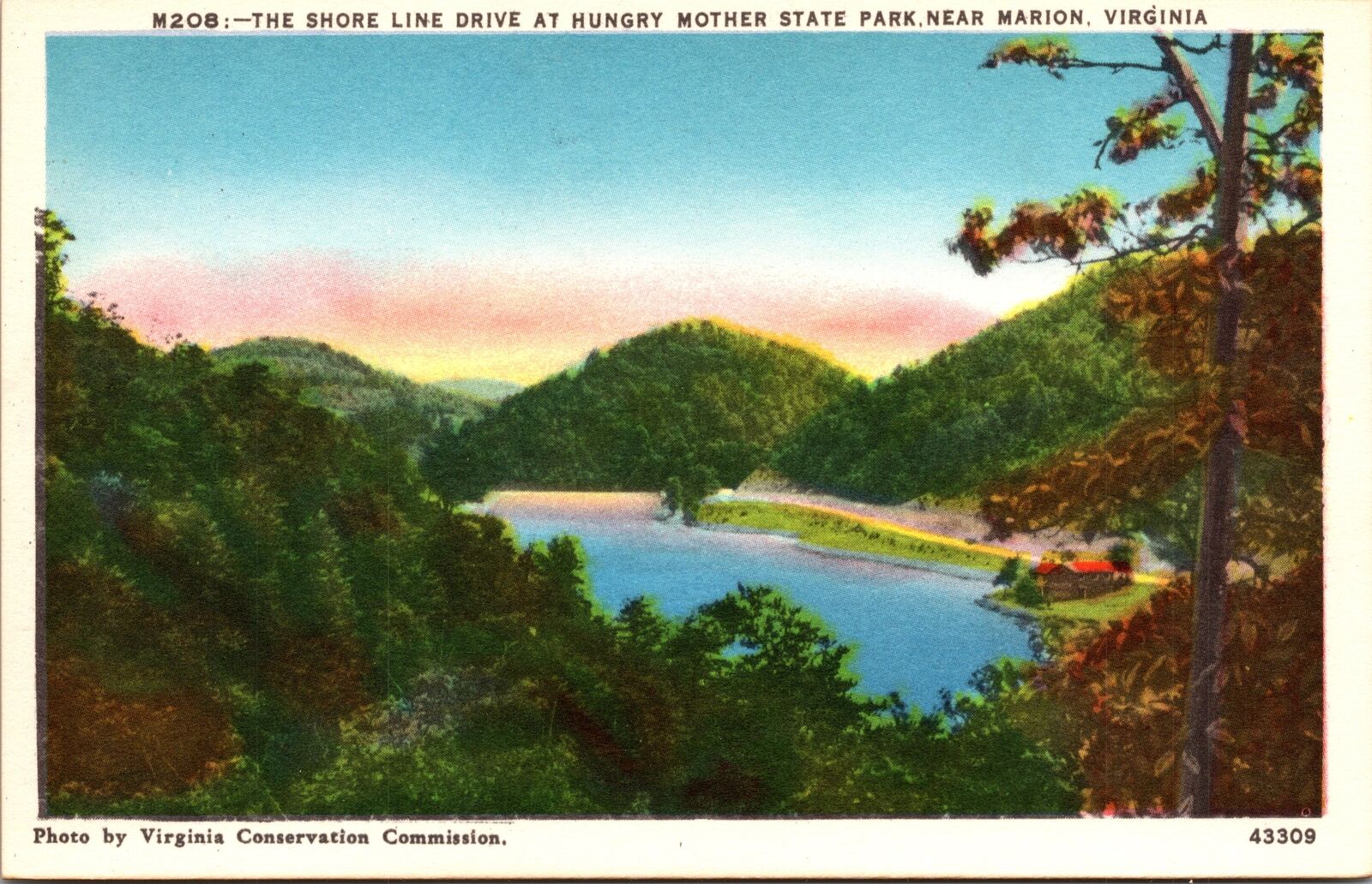 Marion VA-Virginia, Shore Line Drive, Scenic View, Vintage Postcard