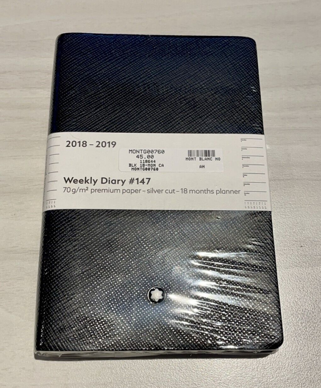 Montblanc 2018-2019 Weekly Diary #147 Premium Paper Small Black Planner 118644