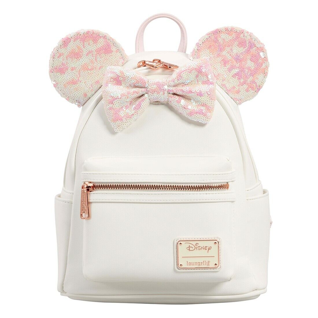Loungefly Disney Minnie white iridescent holographic sequin backpack 