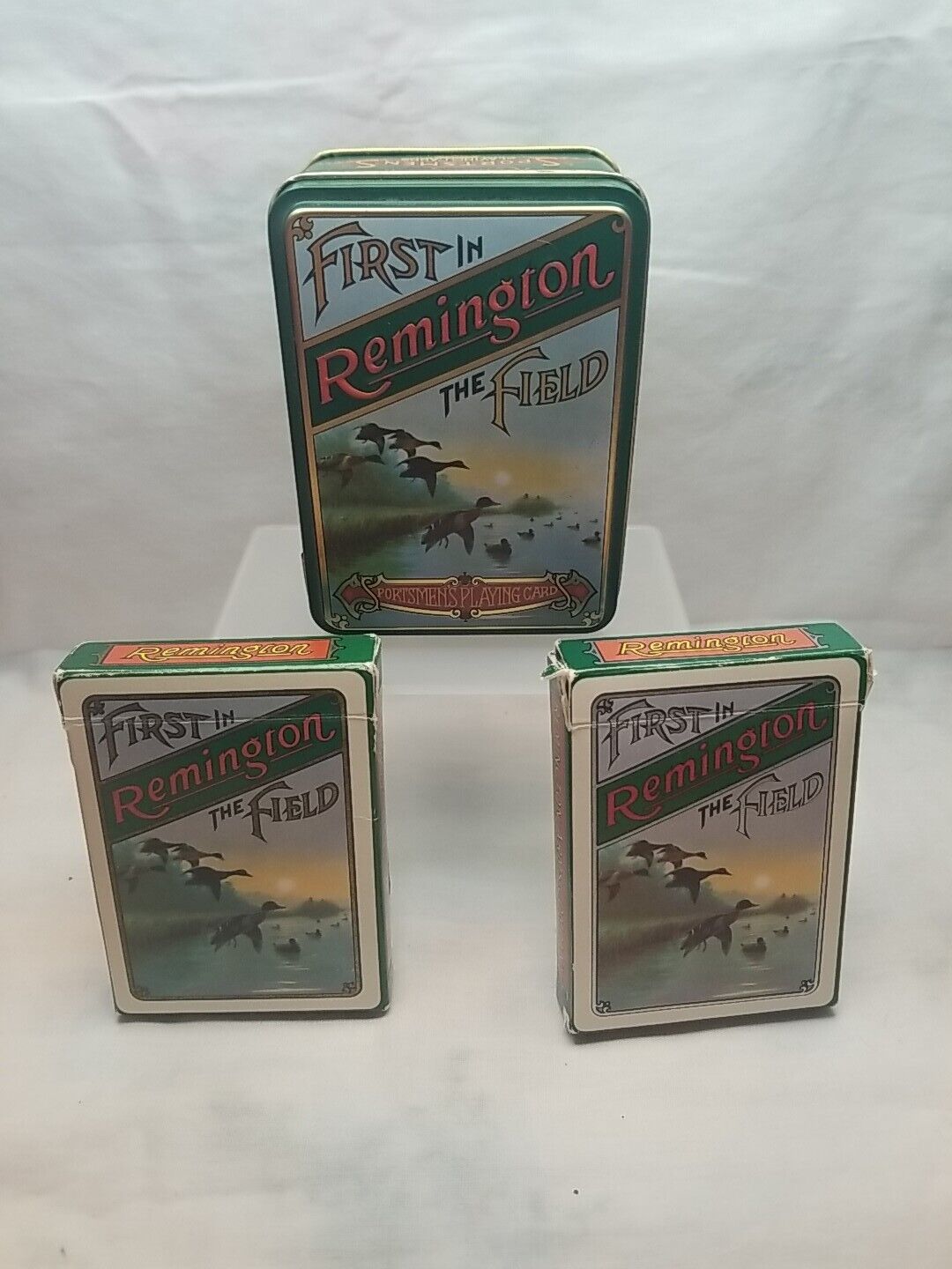 Remington First In The Field Playing Cards & Tin AMMUNITION POKER *READ