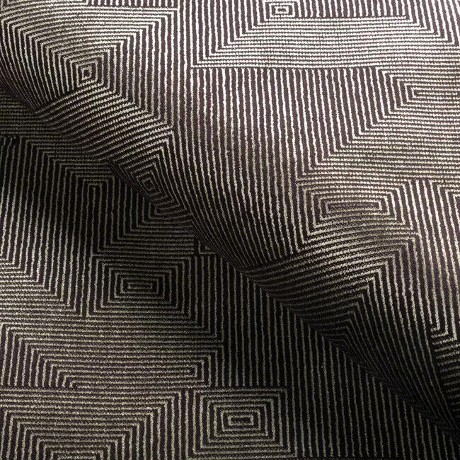 Kravet Modern Contemporary Geometric Velvet Fabric- New Order / Mahogany 10 yds