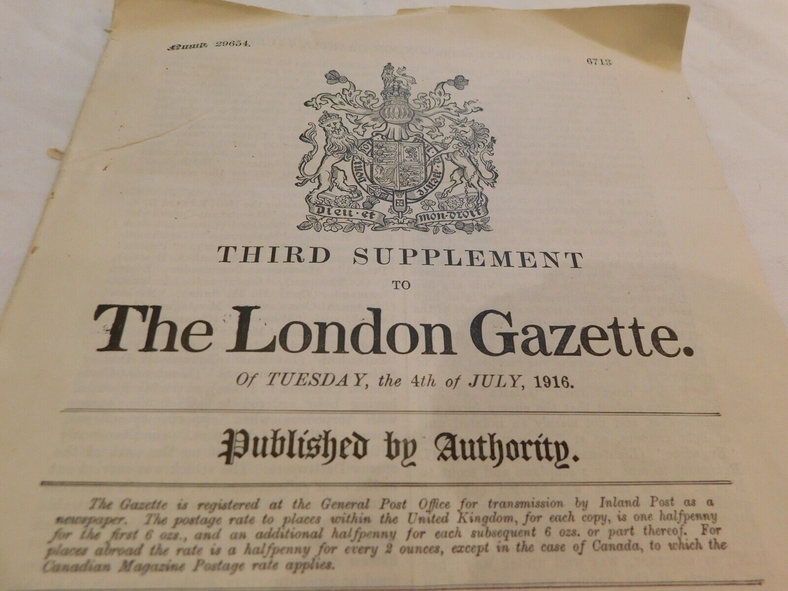 Royal Navy Battle of Jutland Official Government Report London Gazette1916 .475