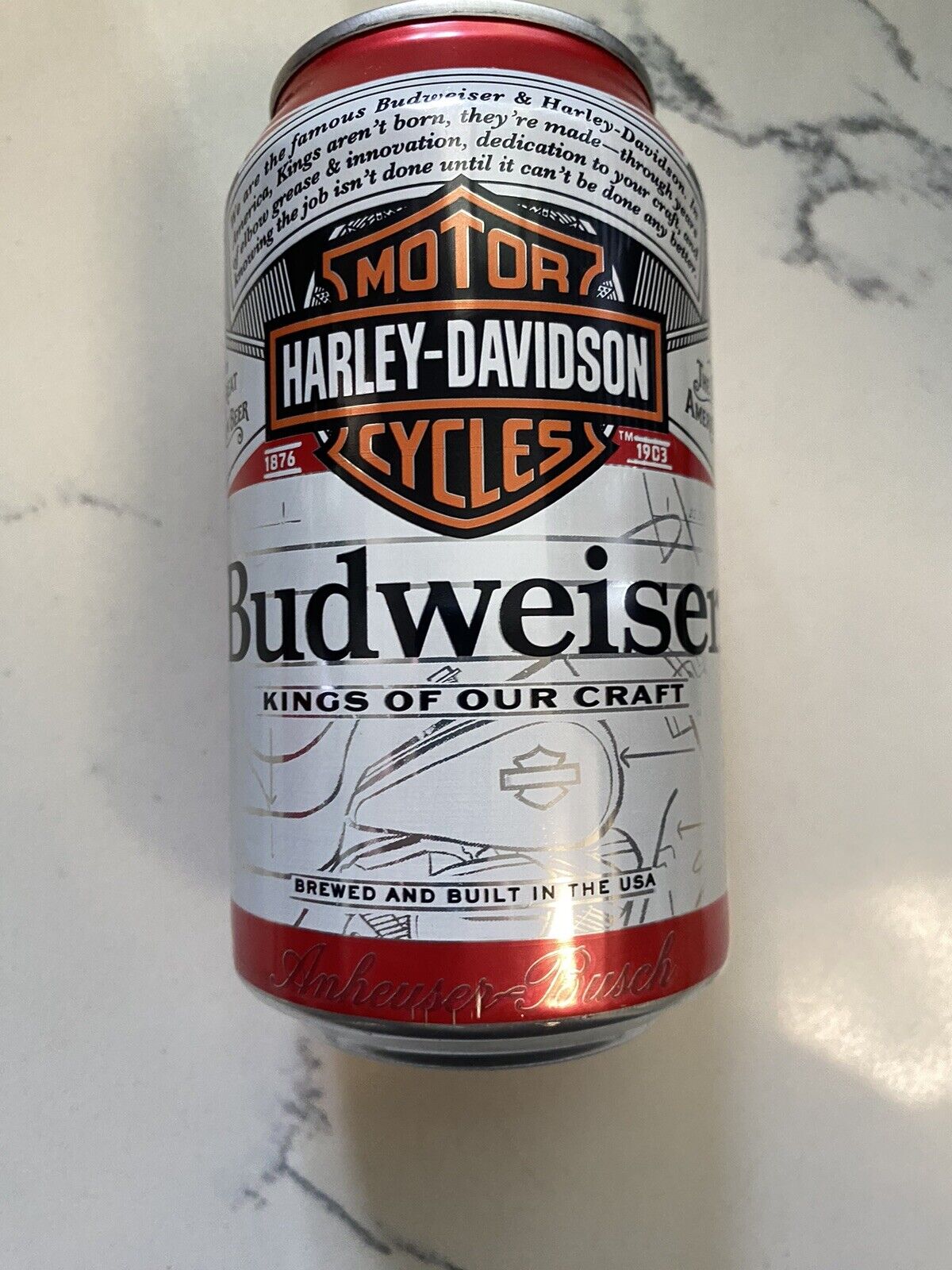 Budweiser Beer Harley Davidson Can Limited Edition Emptied