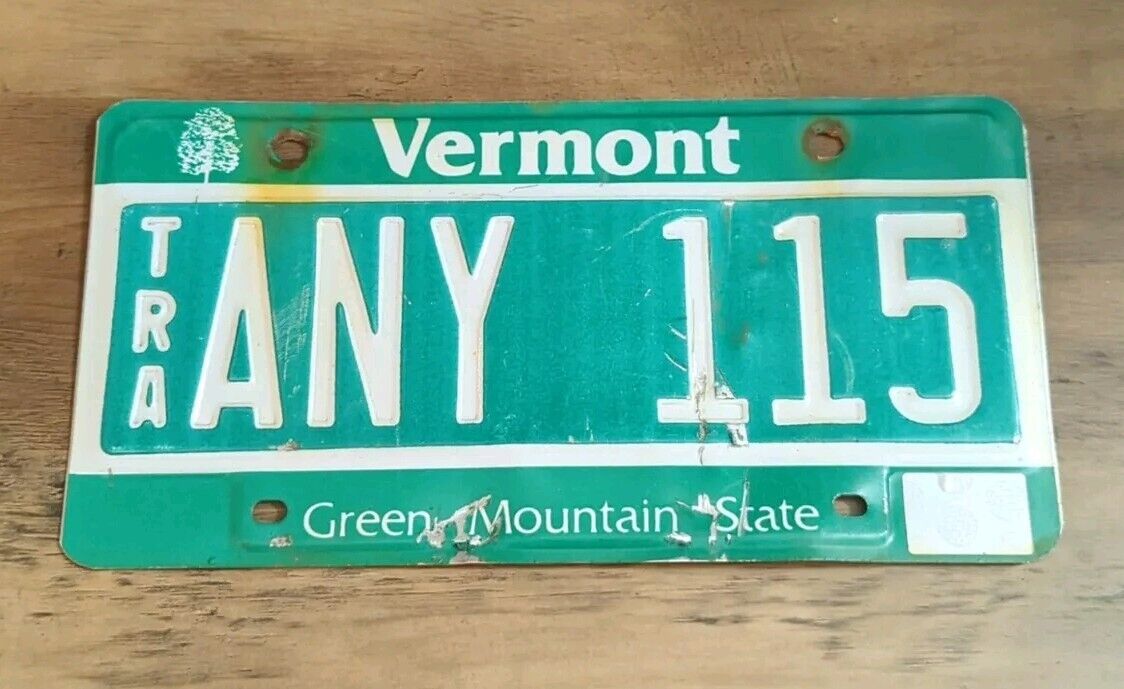License Plate Vermont Green Mountain State Maple Tree  #ANY 115 Expired 