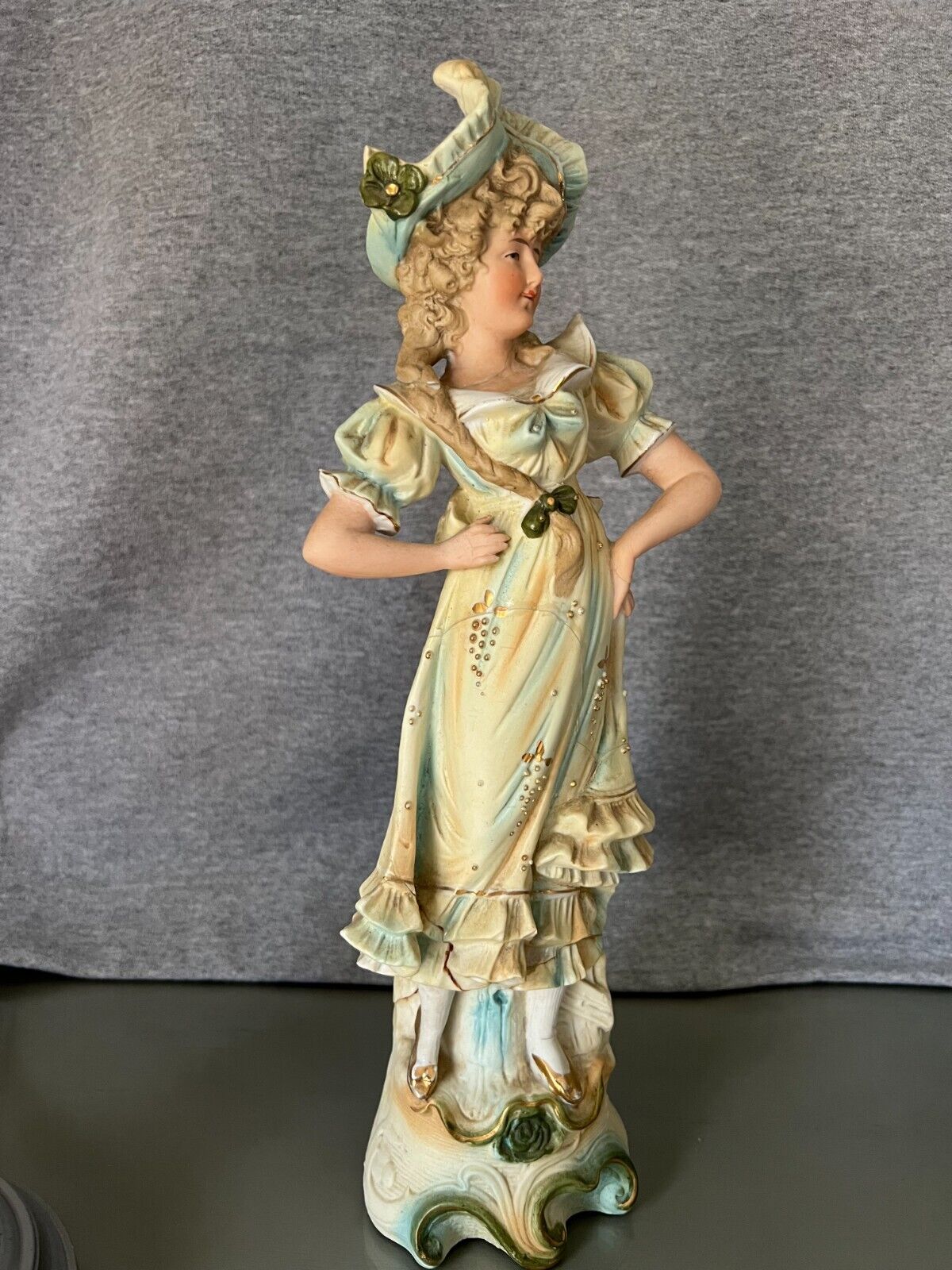 Vtg Porcelain Bisque Colonial Woman Figurine Carl Schneider 1959 2/369 14