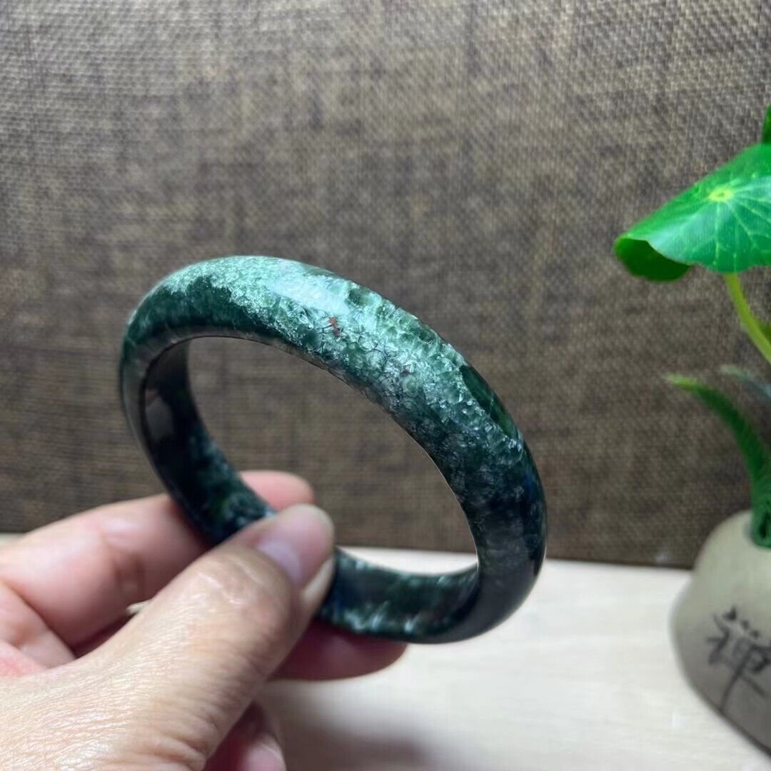 60mm AAA Genuine Natural Green Seraphinite Crystal Bracelet