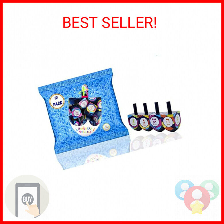The Dreidel Company Multi Colored Hand Painted Wooden, The Hanukkah Game, Let's