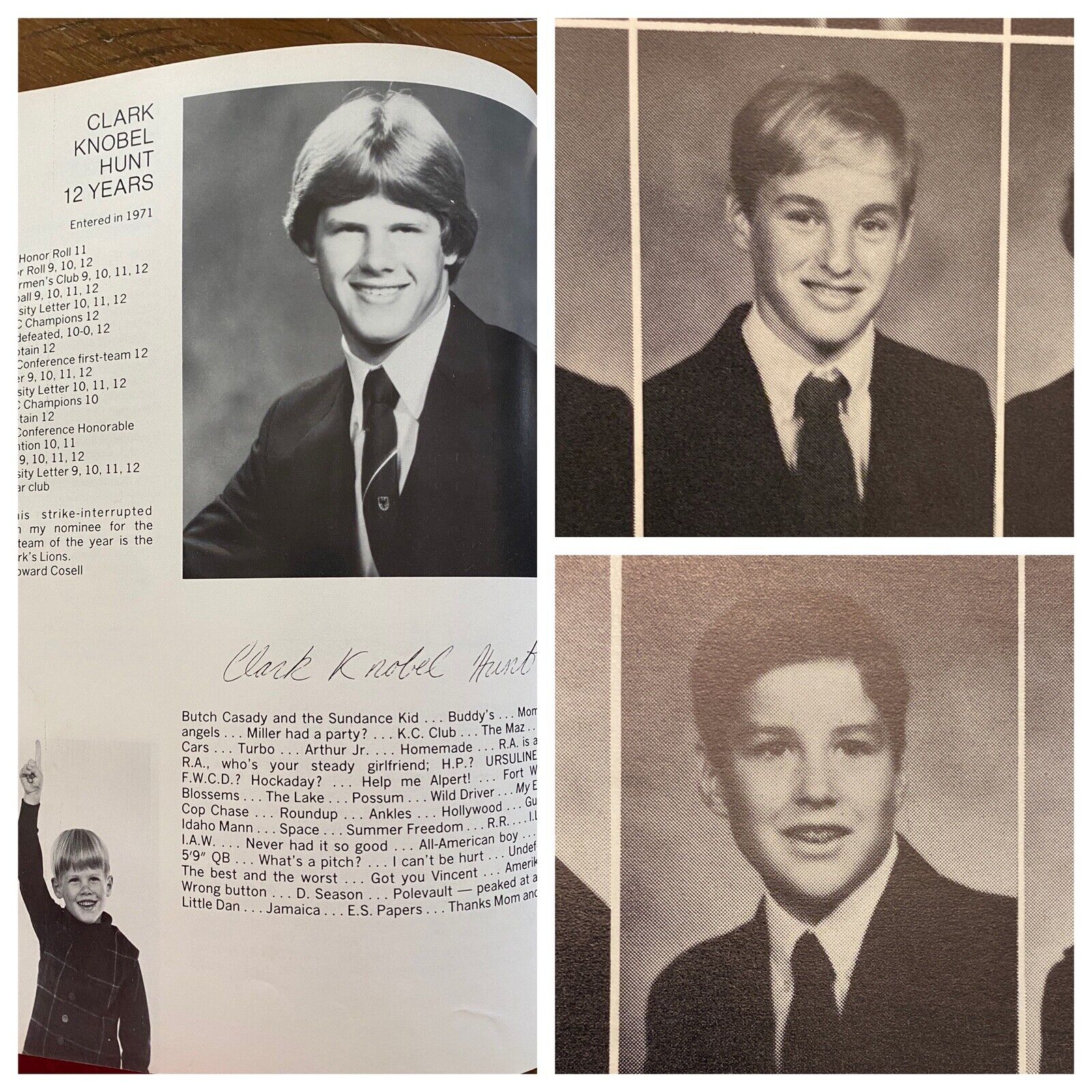Clark Hunt, Owen Wilson,  Luke Wilson High School Yearbook Kansas City Chiefs
