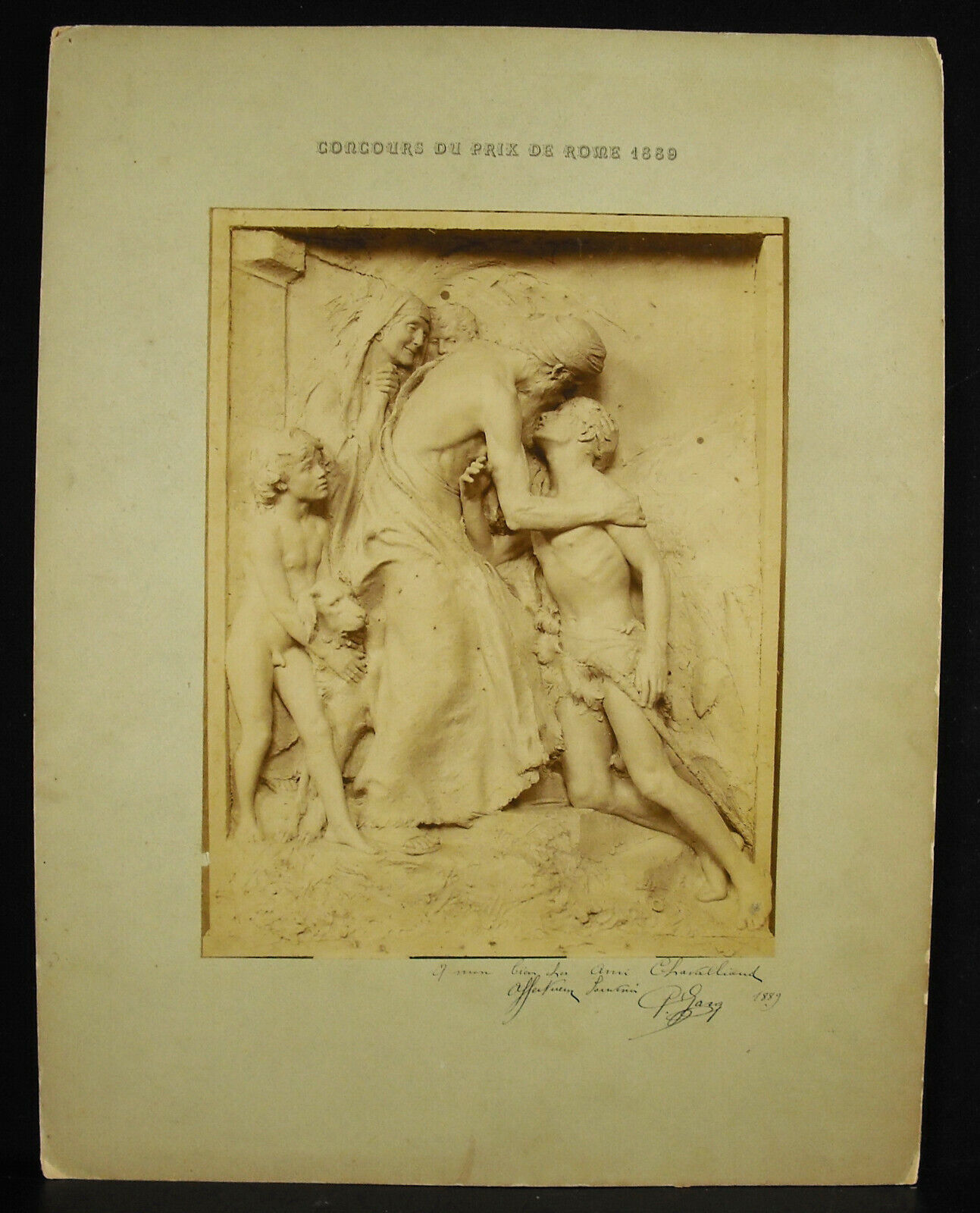 Paul Gasq 1889 Sculpture Figural Listed? Dedication IN Leon Chavalliaud