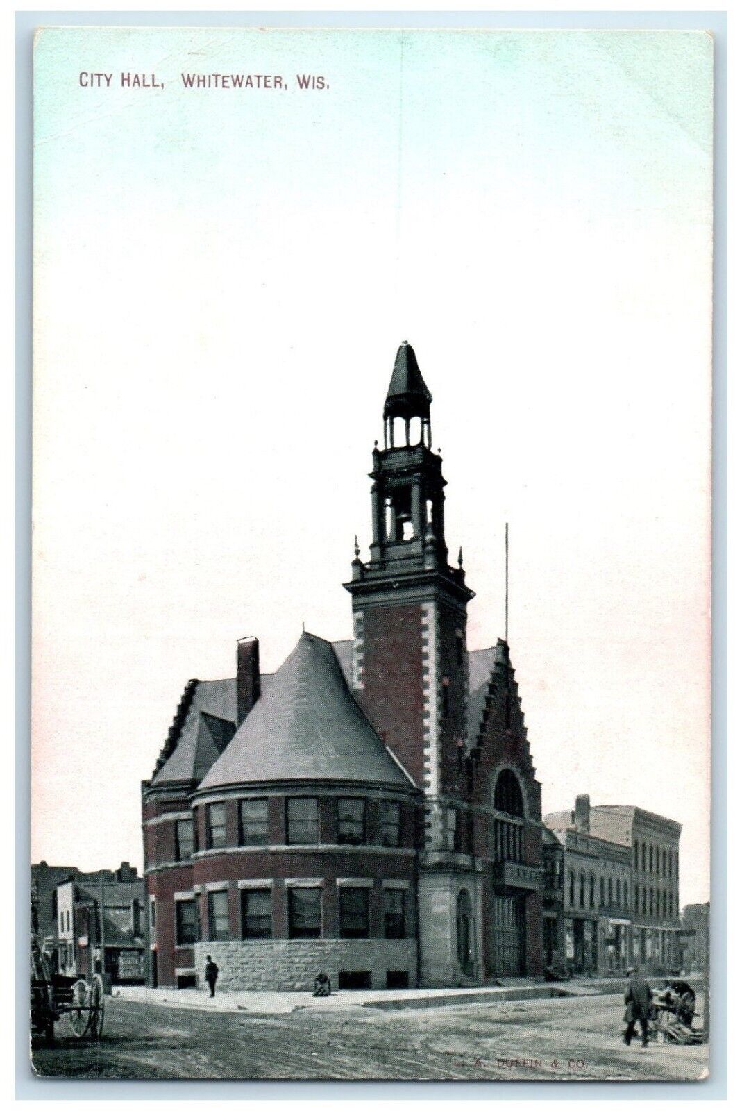 c1910 Exterior View City Hall Building Whitewater Wisconsin WI Unposted Postcard