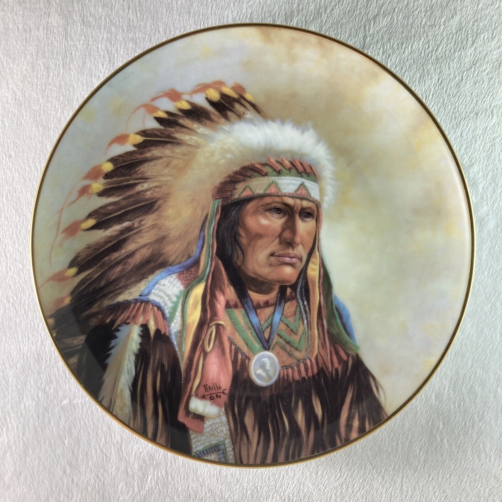 The Council of Nations STRENGTH OF THE SIOUX Plate Native American Indian Perill