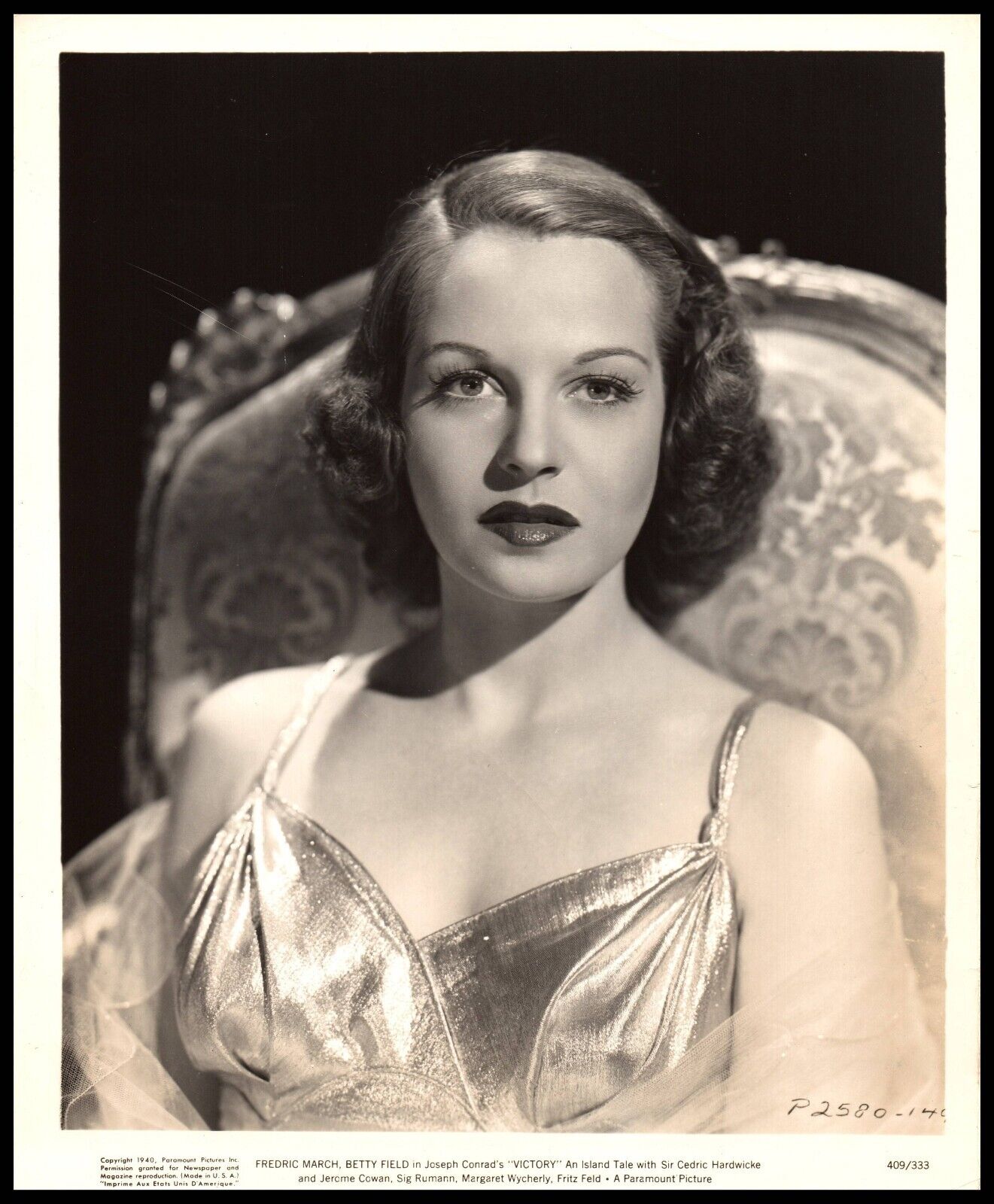 Hollywood Beauty BETTY FIELD 1940 STYLISH POSE STUNNING PORTRAIT ORIG Photo 703