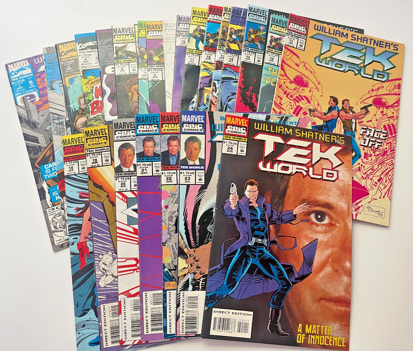William Shatner's Tek World #1-24 Complete Comic Book Set SciFi 1992 L.A. 1st