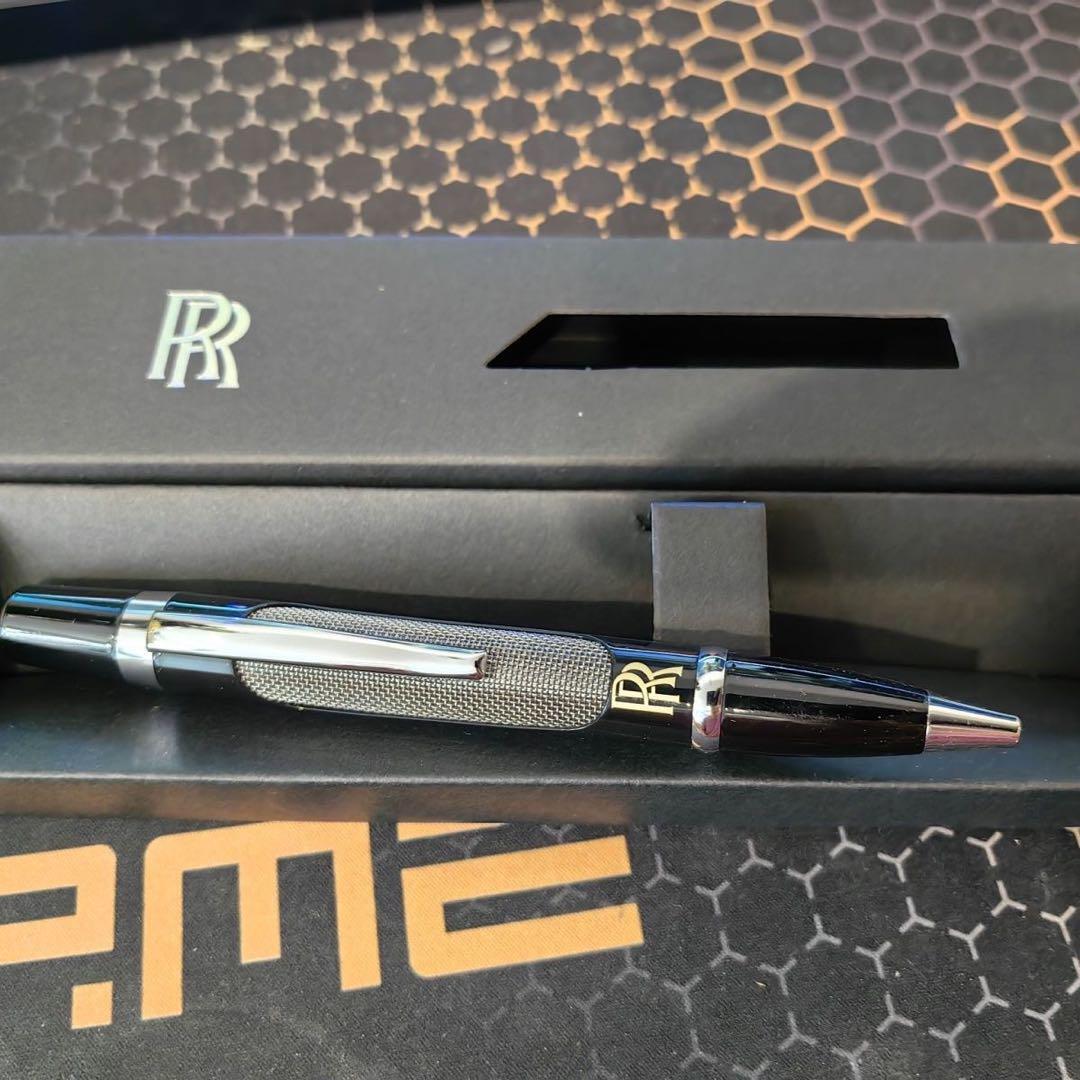 NEW RARE Rolls Royce novelty Logo Pen Black ink with original Box From Japan
