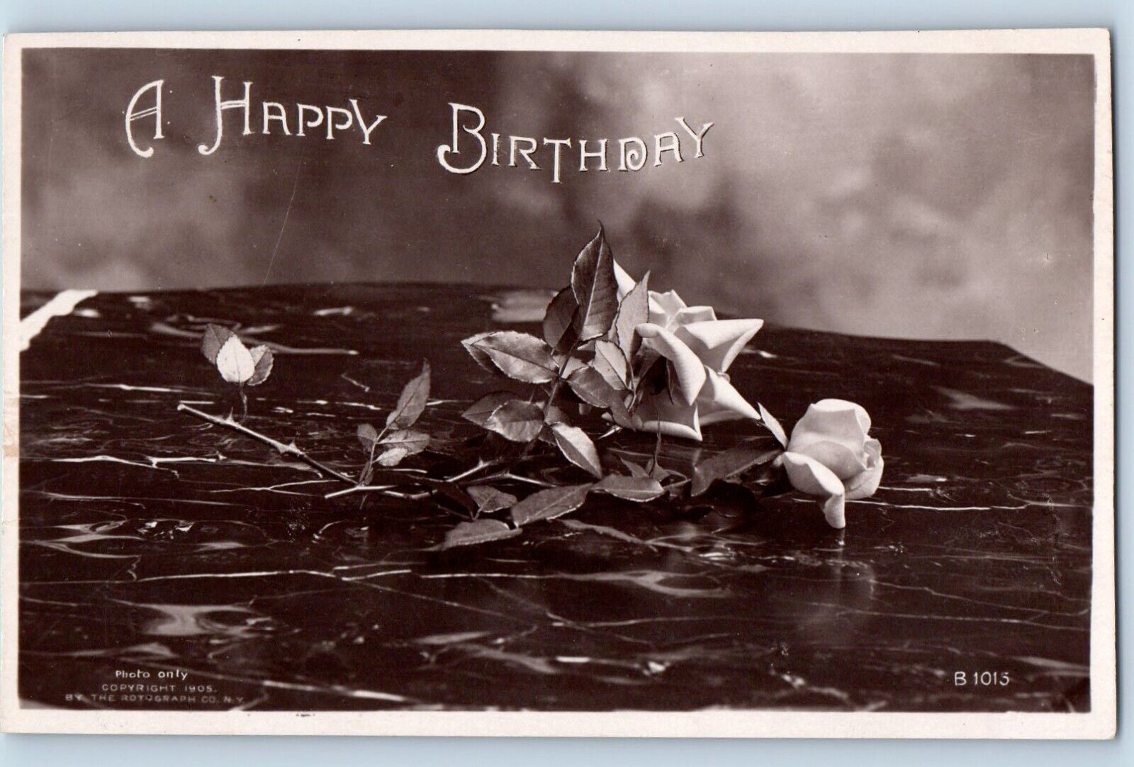 Avoca Iowa IA Postcard RPPC Photo Happy Birthday Roses Flowers c1910's Antique