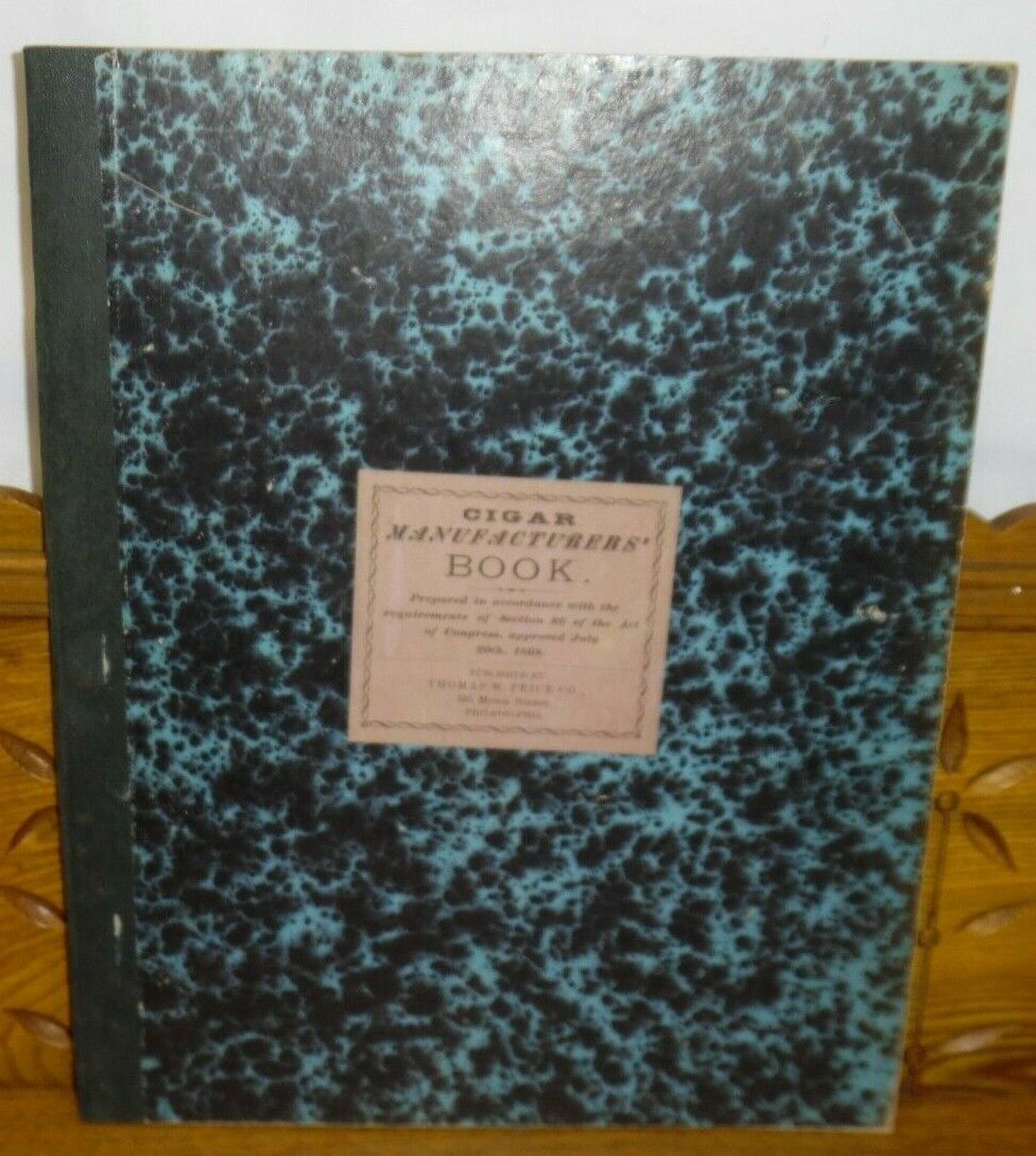 Antique 1878 Cigar Manufacturers Book - Aaron Kern Factory 1396 Pennsylvania