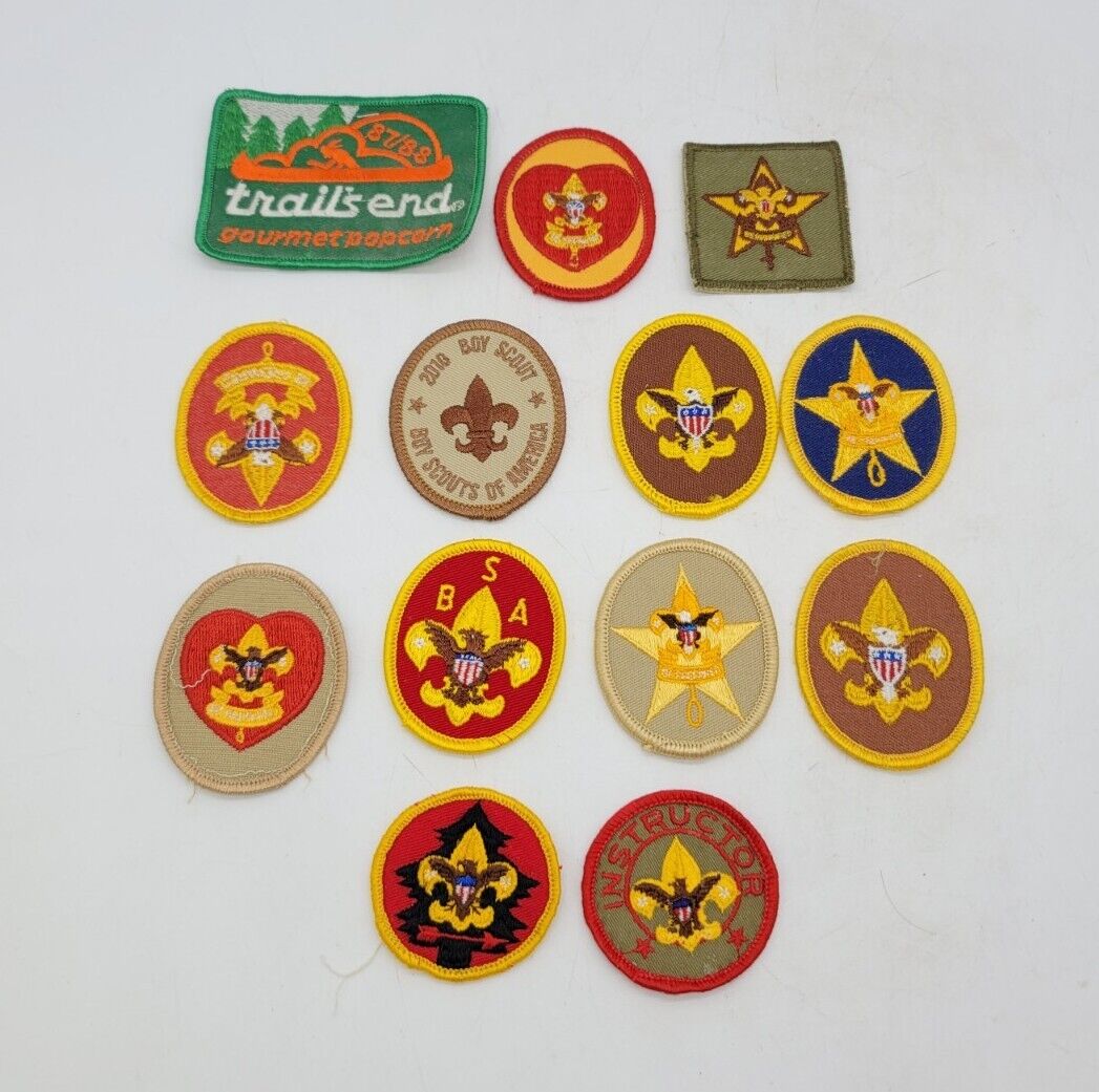 13 Pc Mixed Lot Vintage BSA Boy Scouts Of America Rank Patches