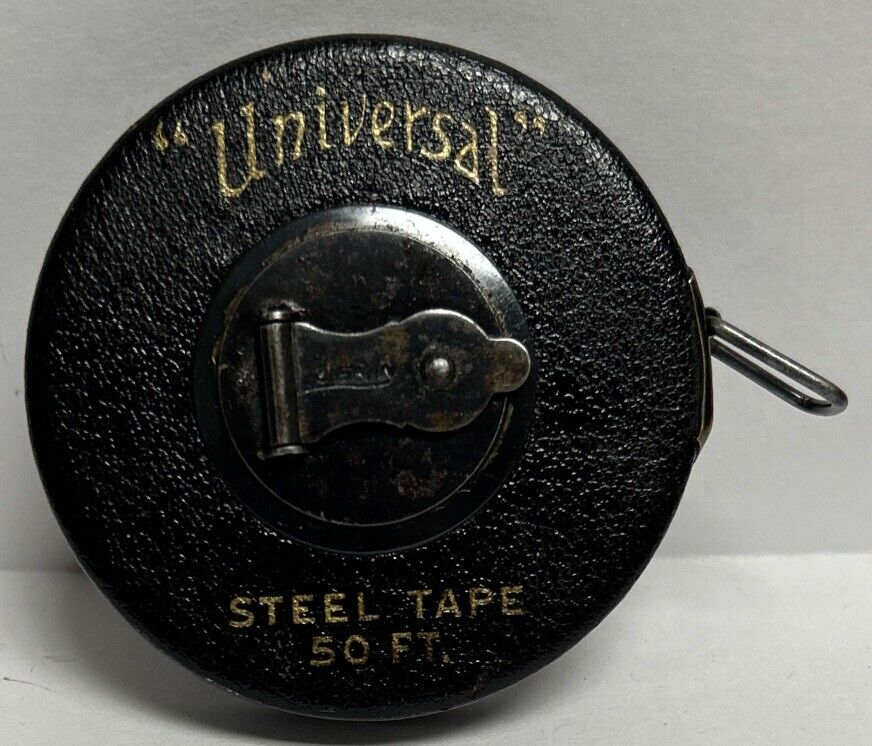 Vintage Lufkin Rule Co 50ft Universal USA Steel Tape Measure Saginaw MI Works