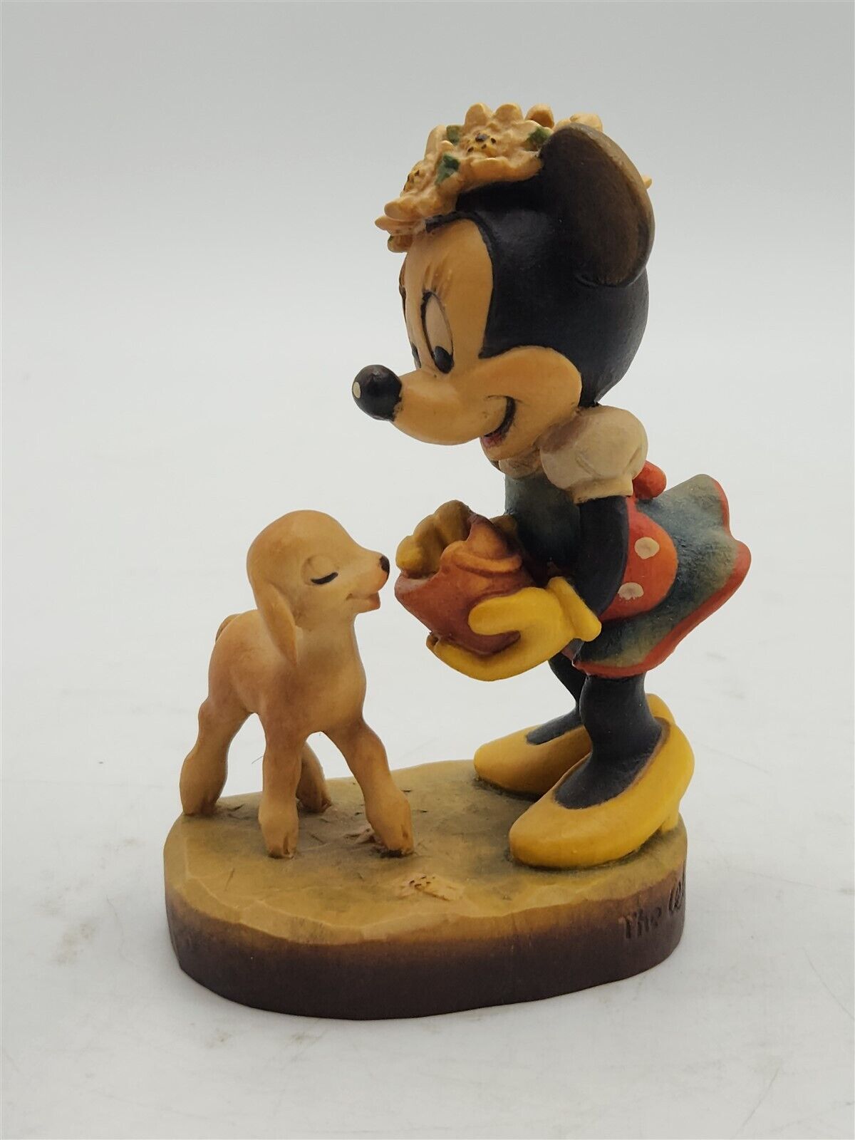 ANRI Walt Disney Carving - Minnie Mouse Feeding a Lamb #26