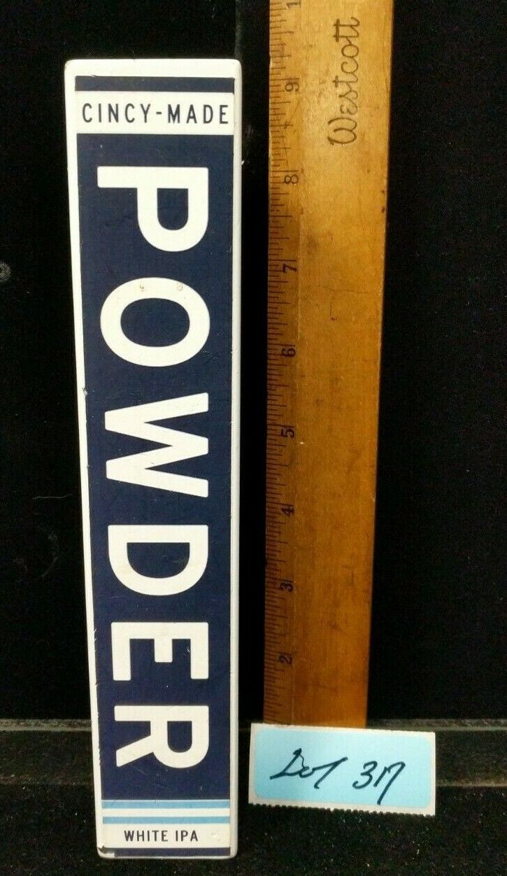 Cincy Made Powder White IPA Ale Lager Stout Beer Tap Bar Pub Handle Lot 317