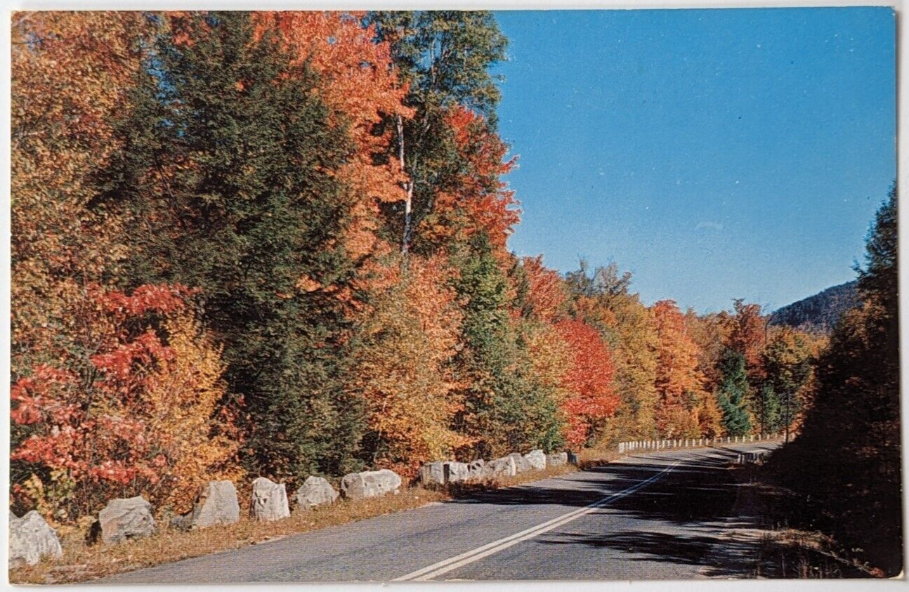 Greetings from Milan, Indiana VTG Postcard - Typical Highway Scene Fall Colors