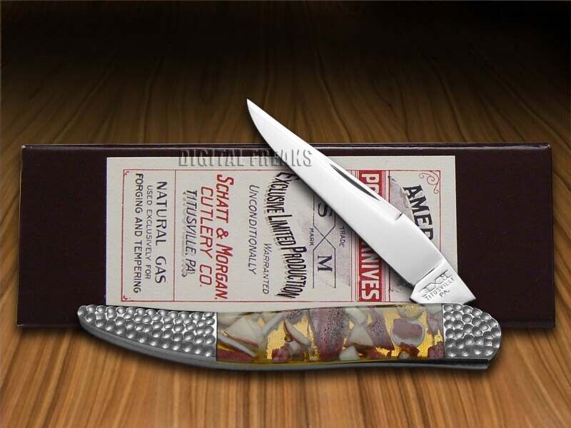 Schatt & Morgan Toothpick Knife Deer Stag & Clear Resin Pocket