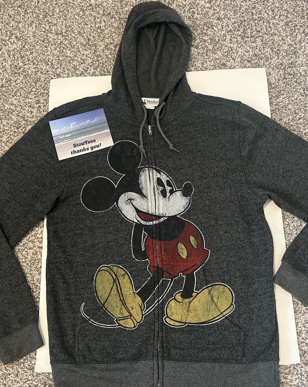 Disney Parks Authentic OG Mickey Mouse Zip Up Hoodie Size M