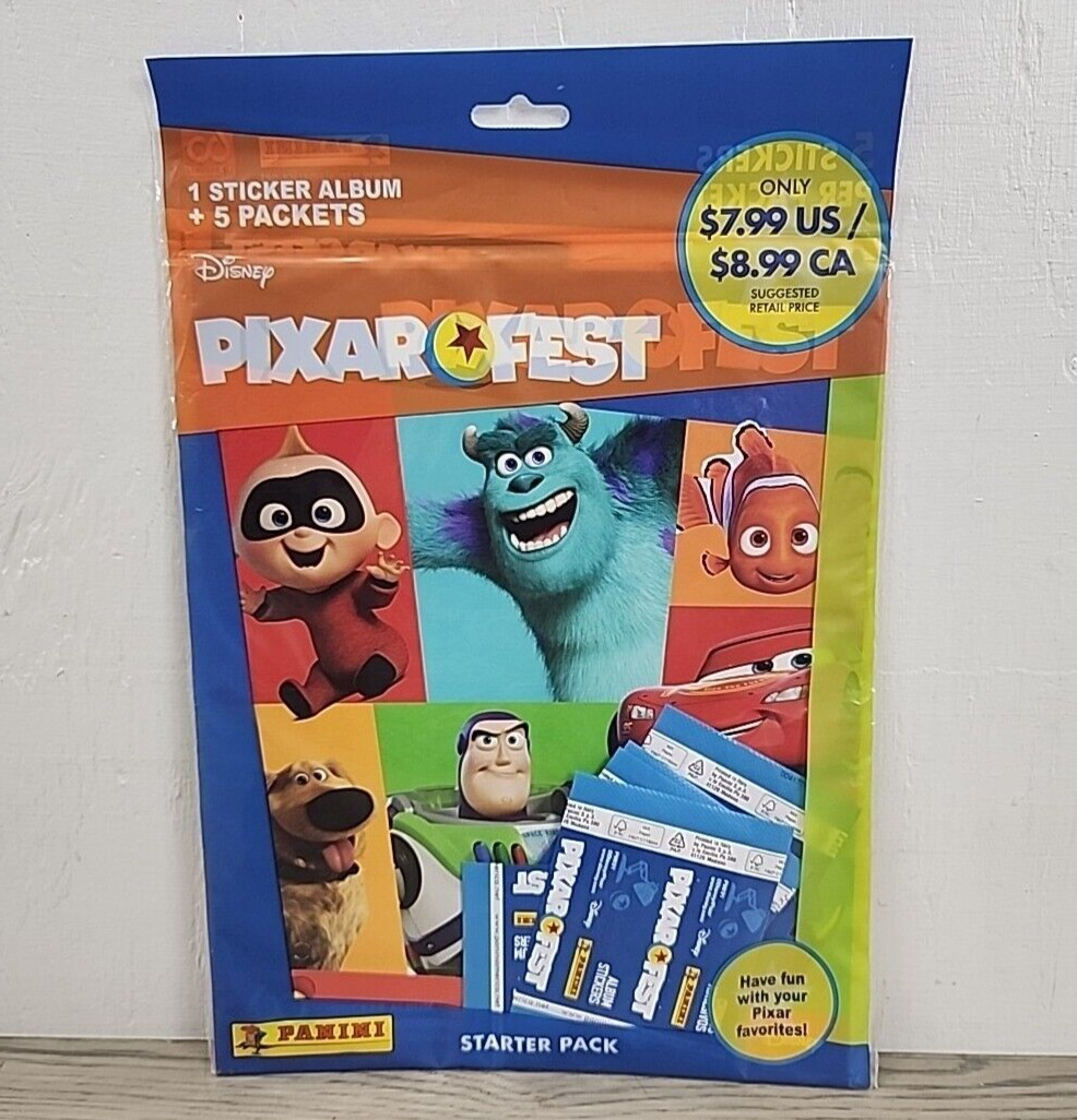 2022 Panini Disney Pixar Fest Starter Pack - Album & 5 Sticker Packs *NEW*