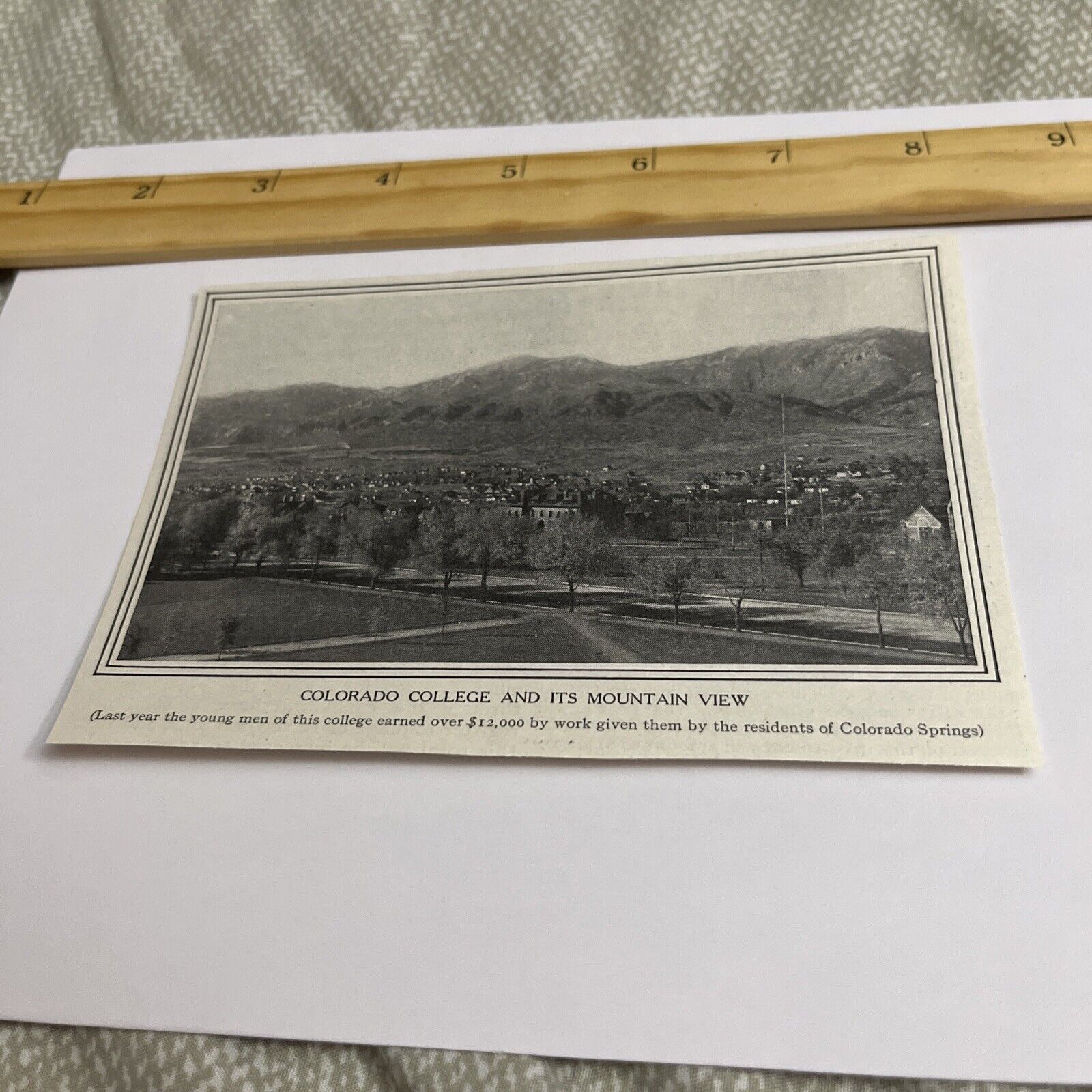 Antique 1912 Clipping: Colorado College & Its Mountain View Campus Landscape