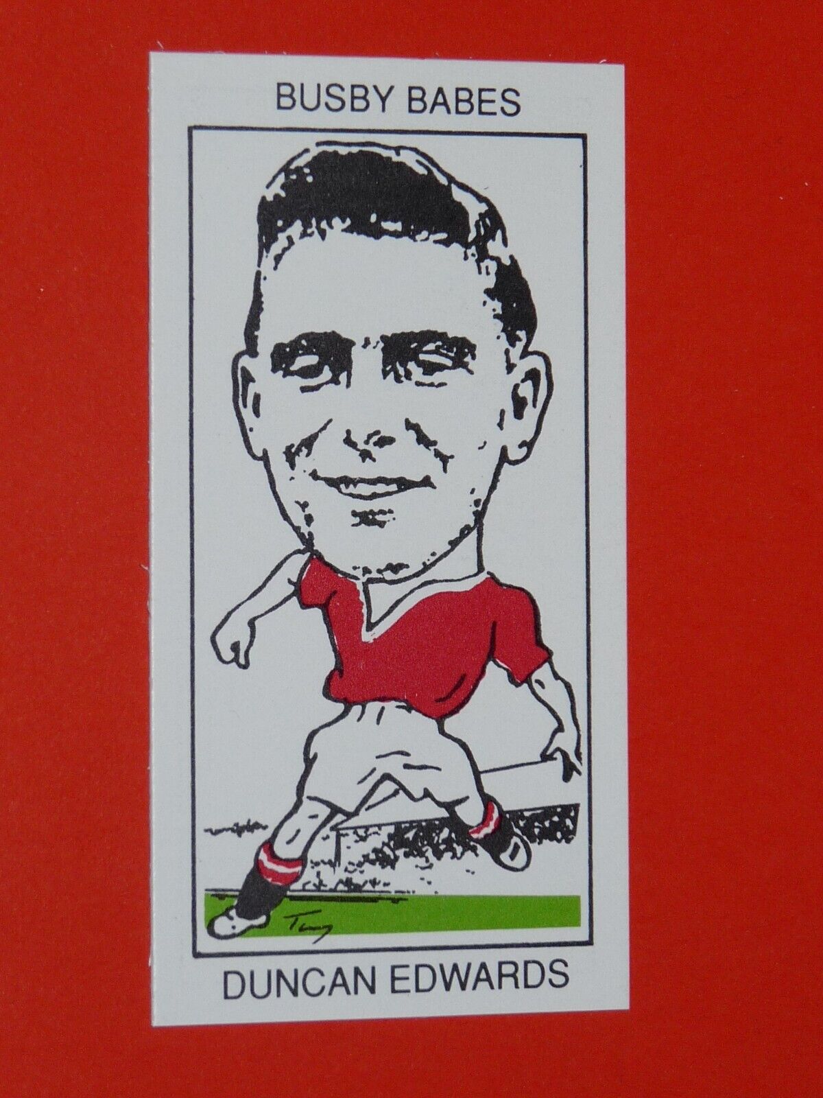 1990 WEST MIDLANDS CARD FOOTBALL MANCHESTER UNITED BUSBY BABES #9 DUNCAN EDWARDS