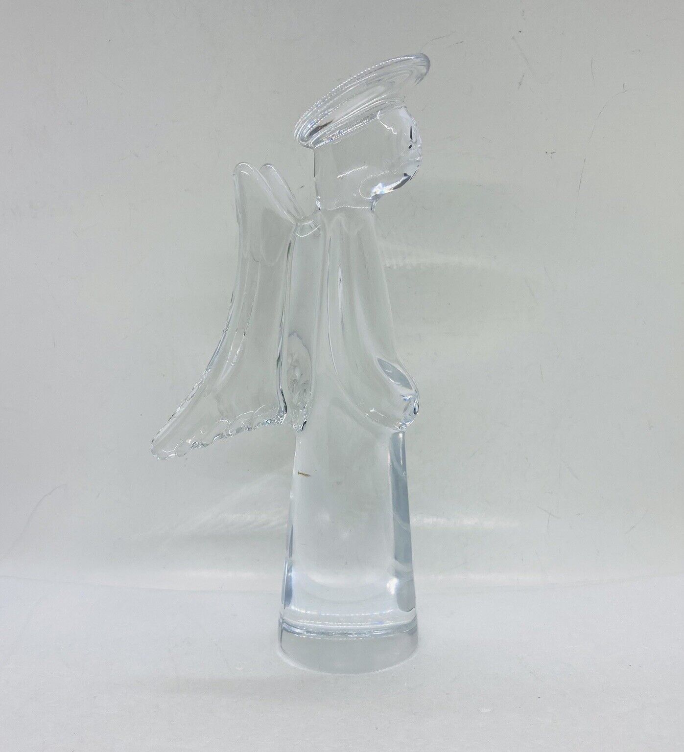 Rare 1970s Crystal Glass Abstract Praying Angel Figurine 9” Large Art Decor 33