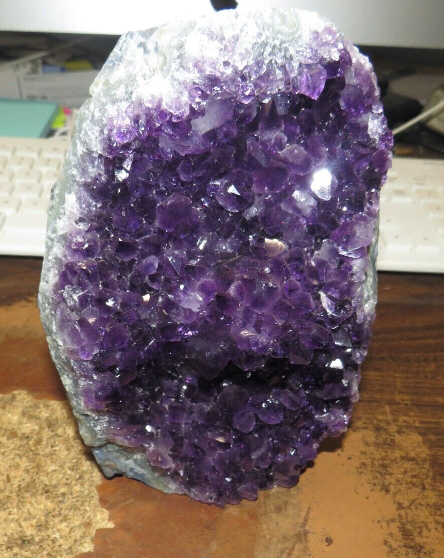 LARGE DARK AMETHYST CRYSTAL CLUSTER GEODE FROM URUGUAY CATHEDRAL