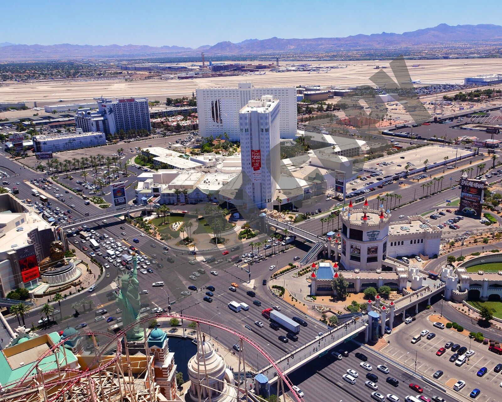 Tropicana Casino Hotel Las Vegas Nevada Strip Aerial Day Top View 8x10 Photo