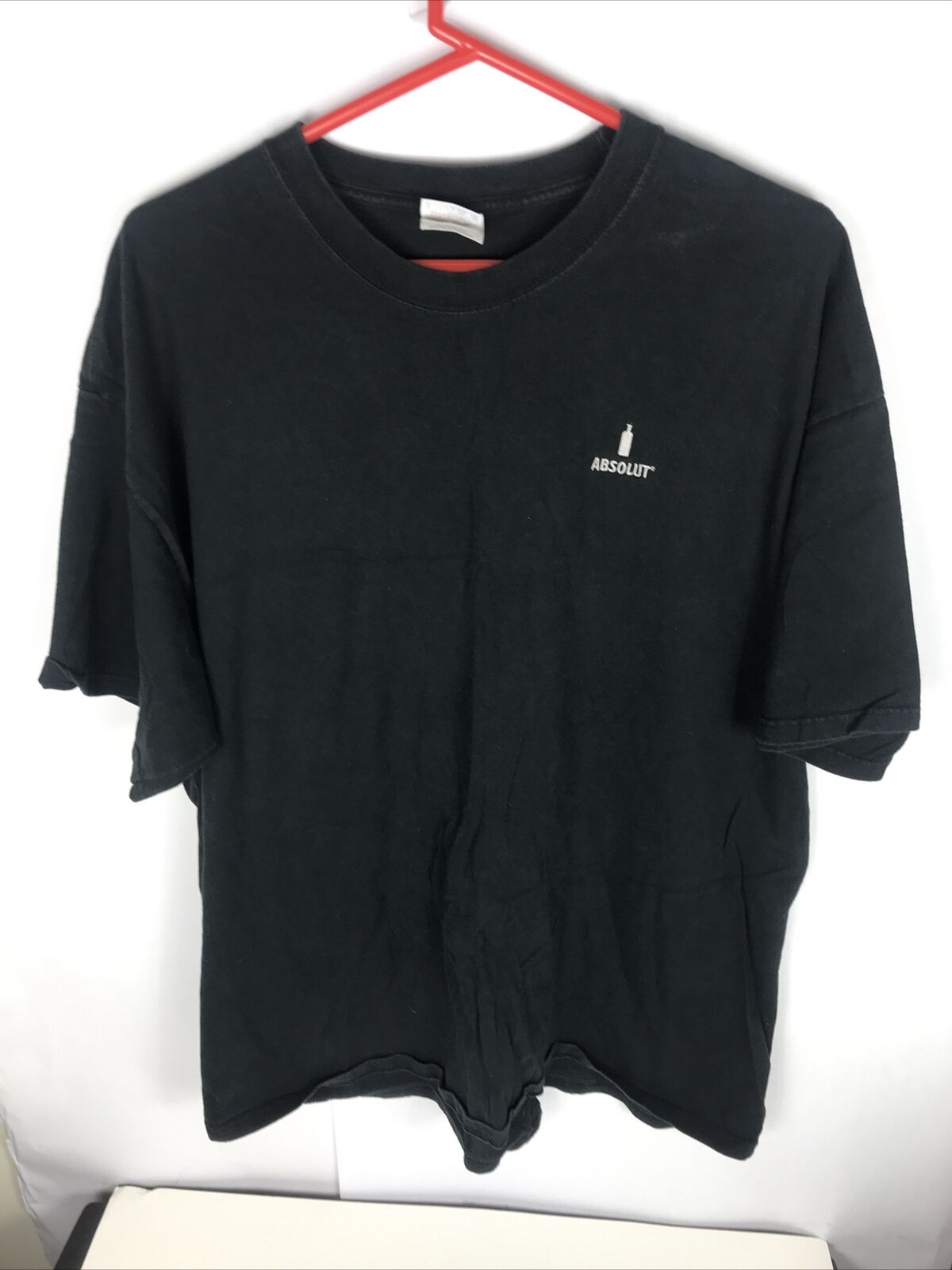 ABSOLUT VODKA Promo T Shirt Black Embroidered Logo Rare Mens Sz 2XL