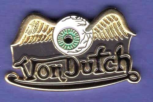 Vintage Von Dutch Eyeball hat pin lapel pin tie tac enamel badge - Collectible