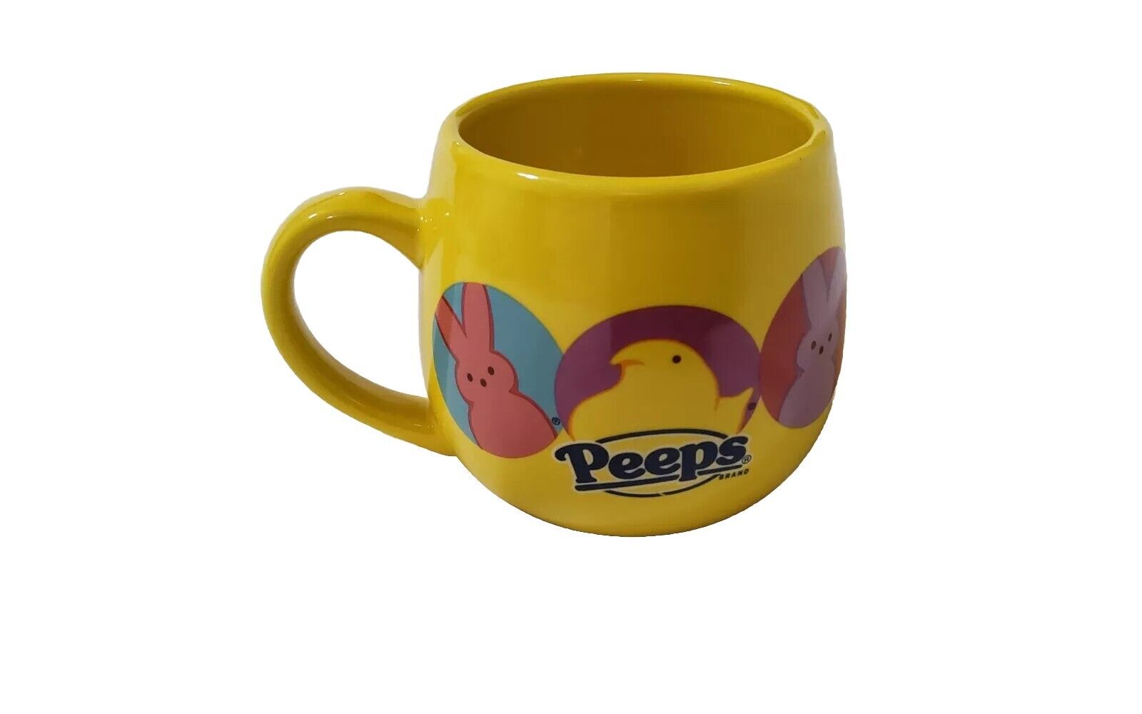 Peeps Brand Just Born Inc Yellow Coffee Mug Multicolored Bunnies & Chicks Easter