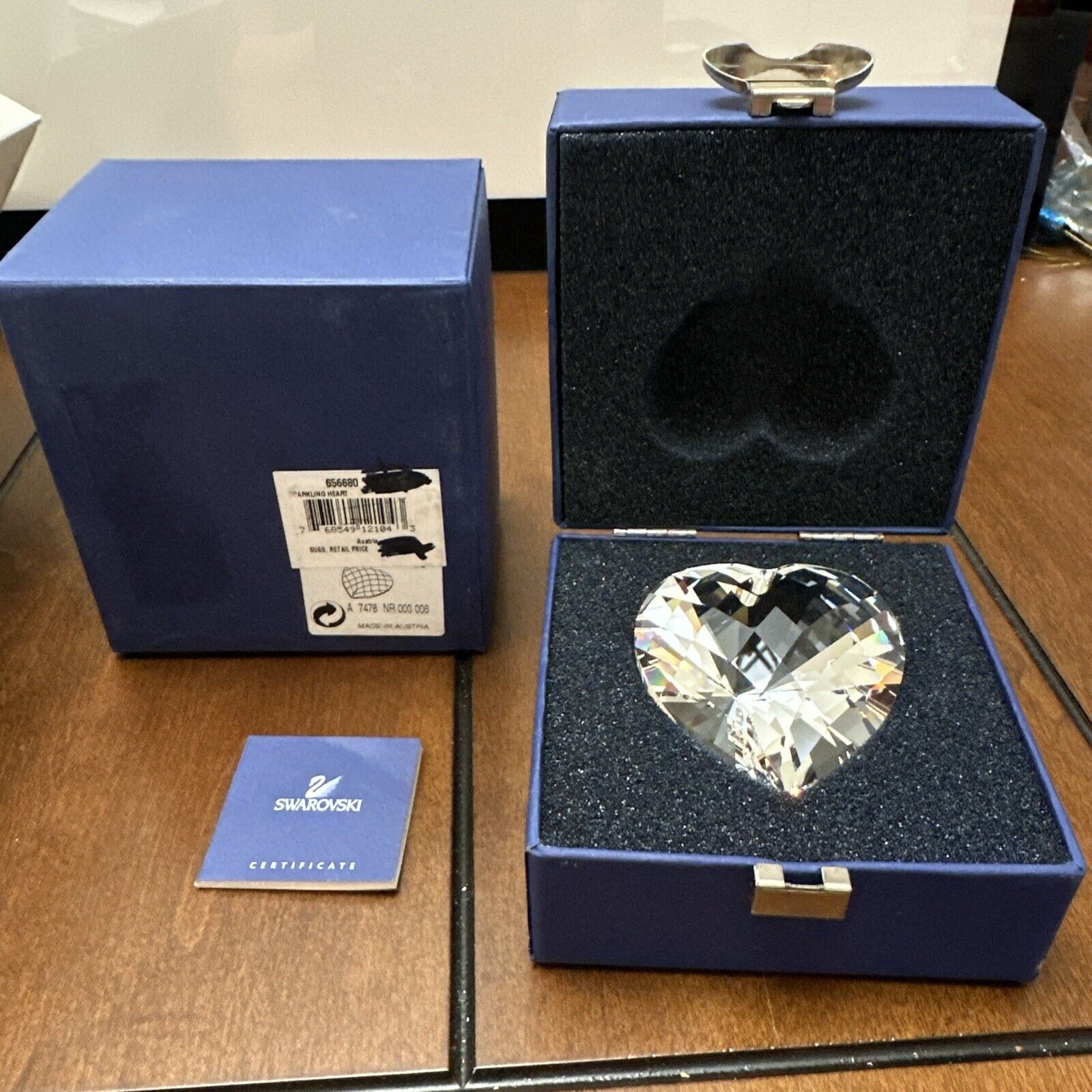 Swarovski Crystal Figurine Collection Sparkling Heart 656680 New In Box W Coa