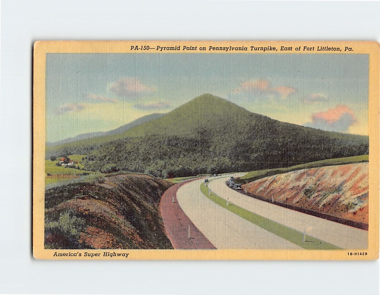 Postcard Pyramid Point Pennsylvania Turnpike East of Fort Littleton PA USA