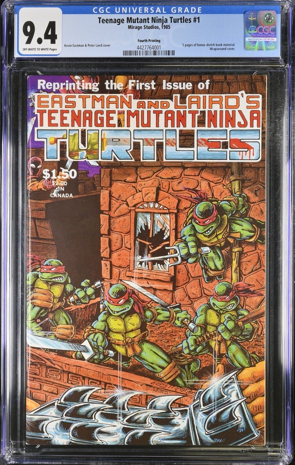 Teenage Mutant Ninja Turtles 1 4th PRNT CGC 9.4 1985 Mirage LAST RONIN SHIP FREE