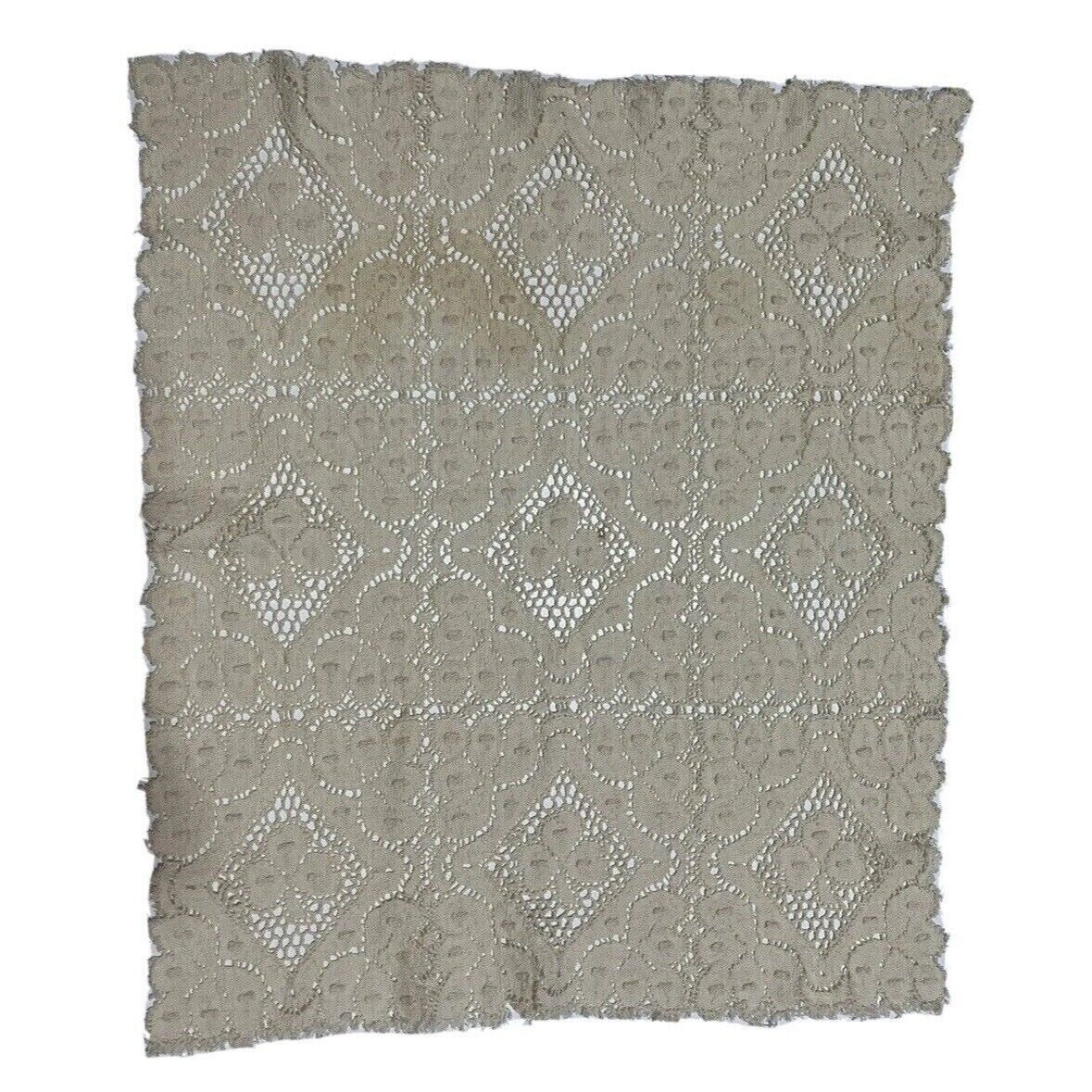 Vtg Hand Crochet Lace Table Placemat Dresser Rectangle Floral Doily Remnant 14x9