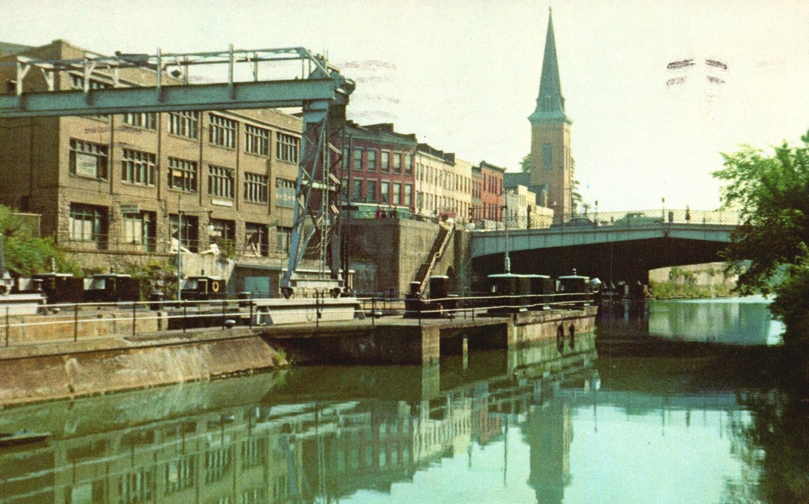 Vintage Postcard 1957 Erie Barge Canal At Lockport New York Buffalo Stationery