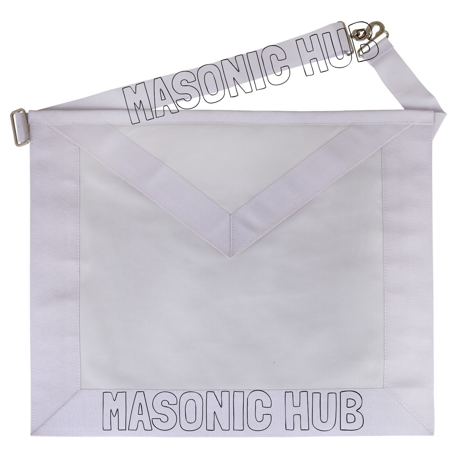 MASONIC CANDIDATE / ENTERED APPRENTICE FAUX LEATHER APRON ALL WHITE