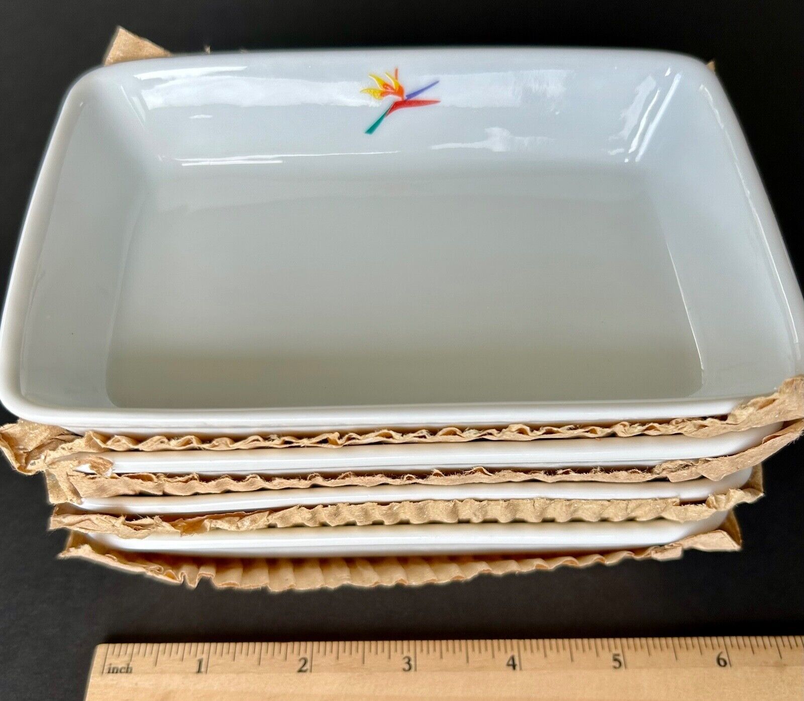 FS Aloha Airlines lot 4 Serving Plates 6x4 casserole collector china dish flower