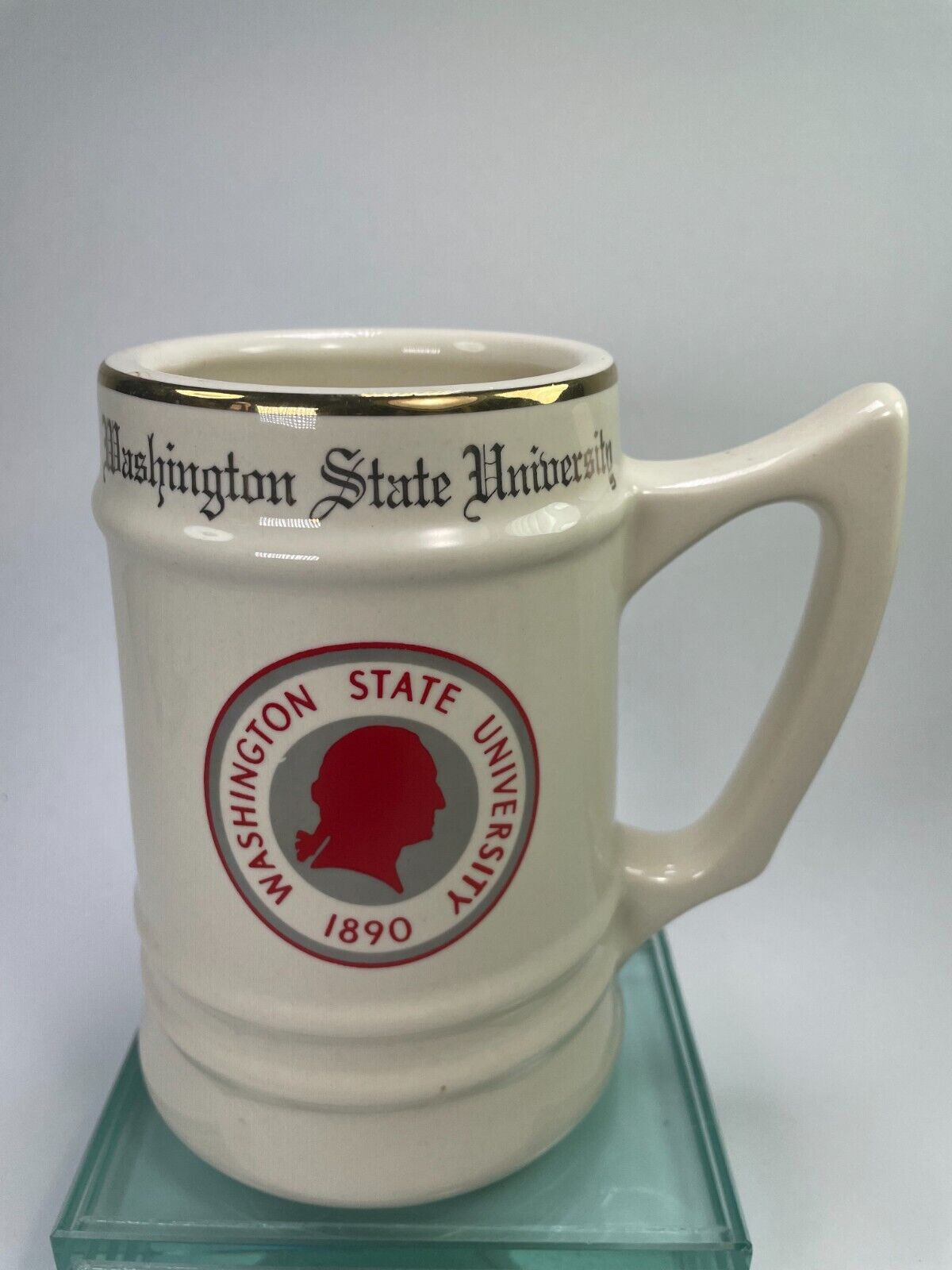 Vtg Washington State University Beer Stein Mug Est 1890 George Logo Rare Cup C44